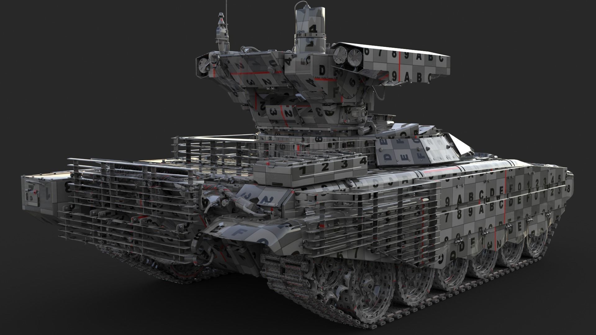 Tank Terminator BMPT 72 Green 3D model_45