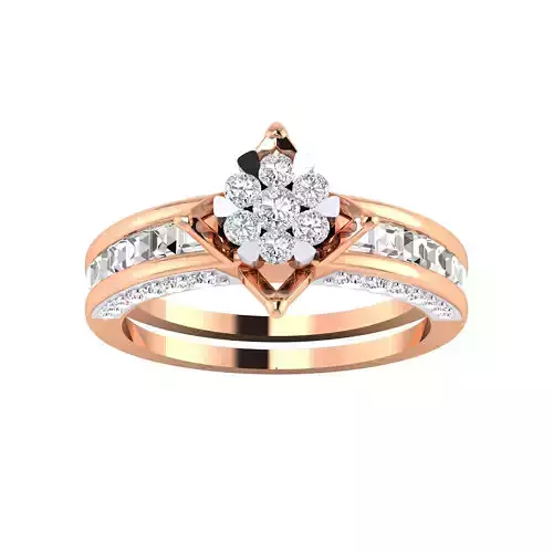 Women Wedding Engagement Ring STL OBJ FBX Renders Details