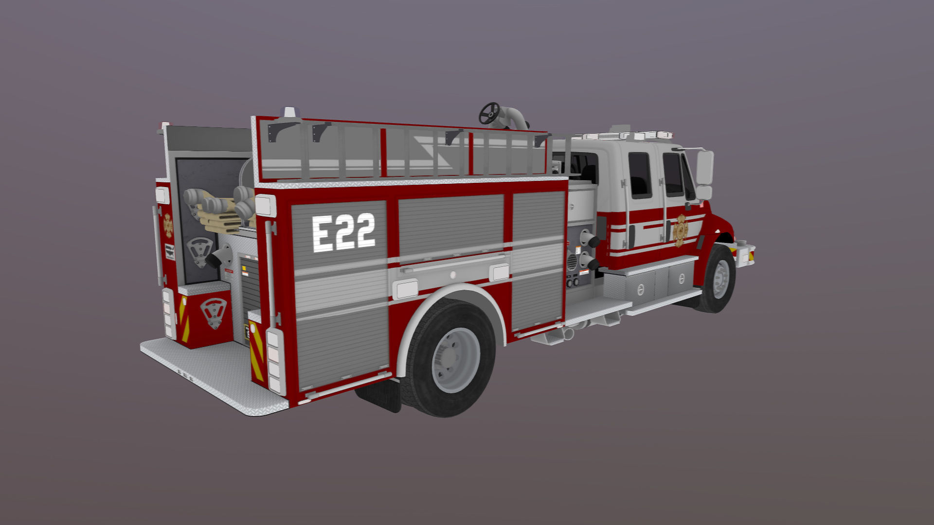 Durastar Crewcab Firetruck Low-poly 3D model_37