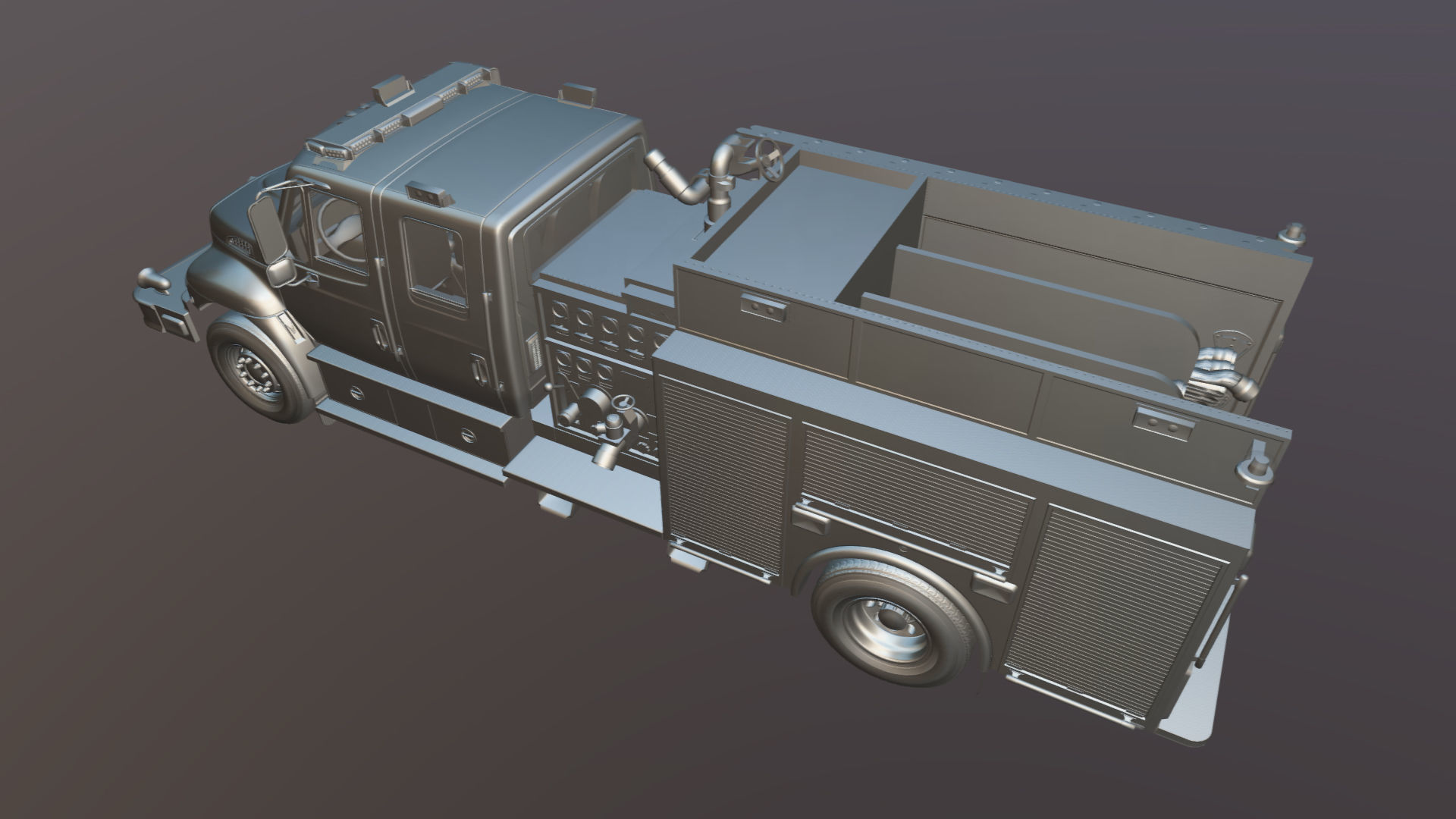 Durastar Crewcab Firetruck Low-poly 3D model_33