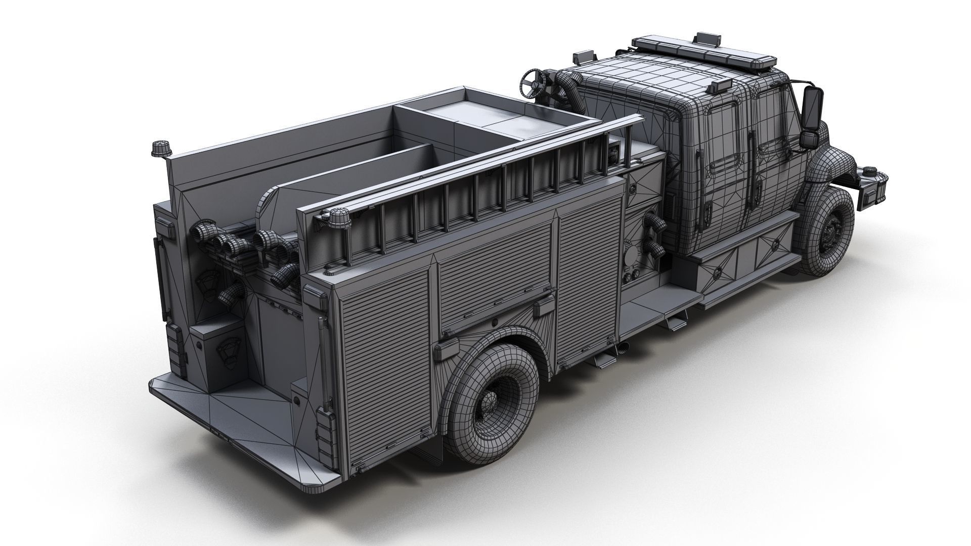 Durastar Crewcab Firetruck Low-poly 3D model_13