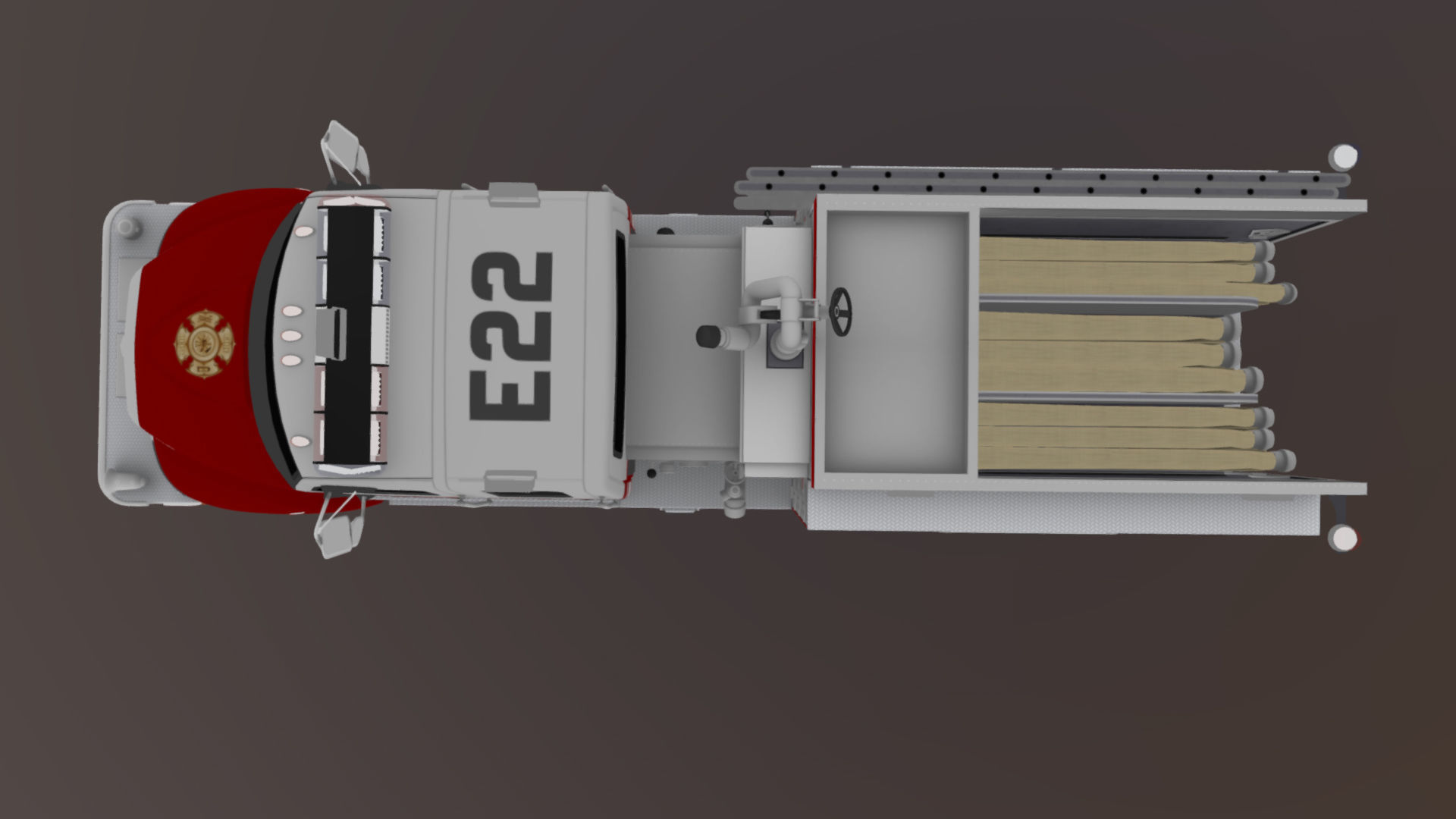 Durastar Crewcab Firetruck Low-poly 3D model_40