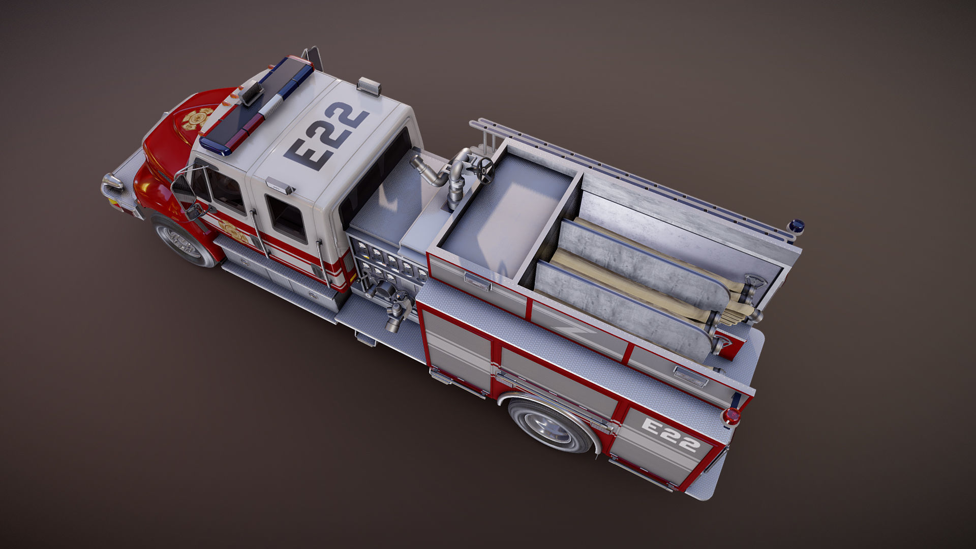 Durastar Crewcab Firetruck Low-poly 3D model_23