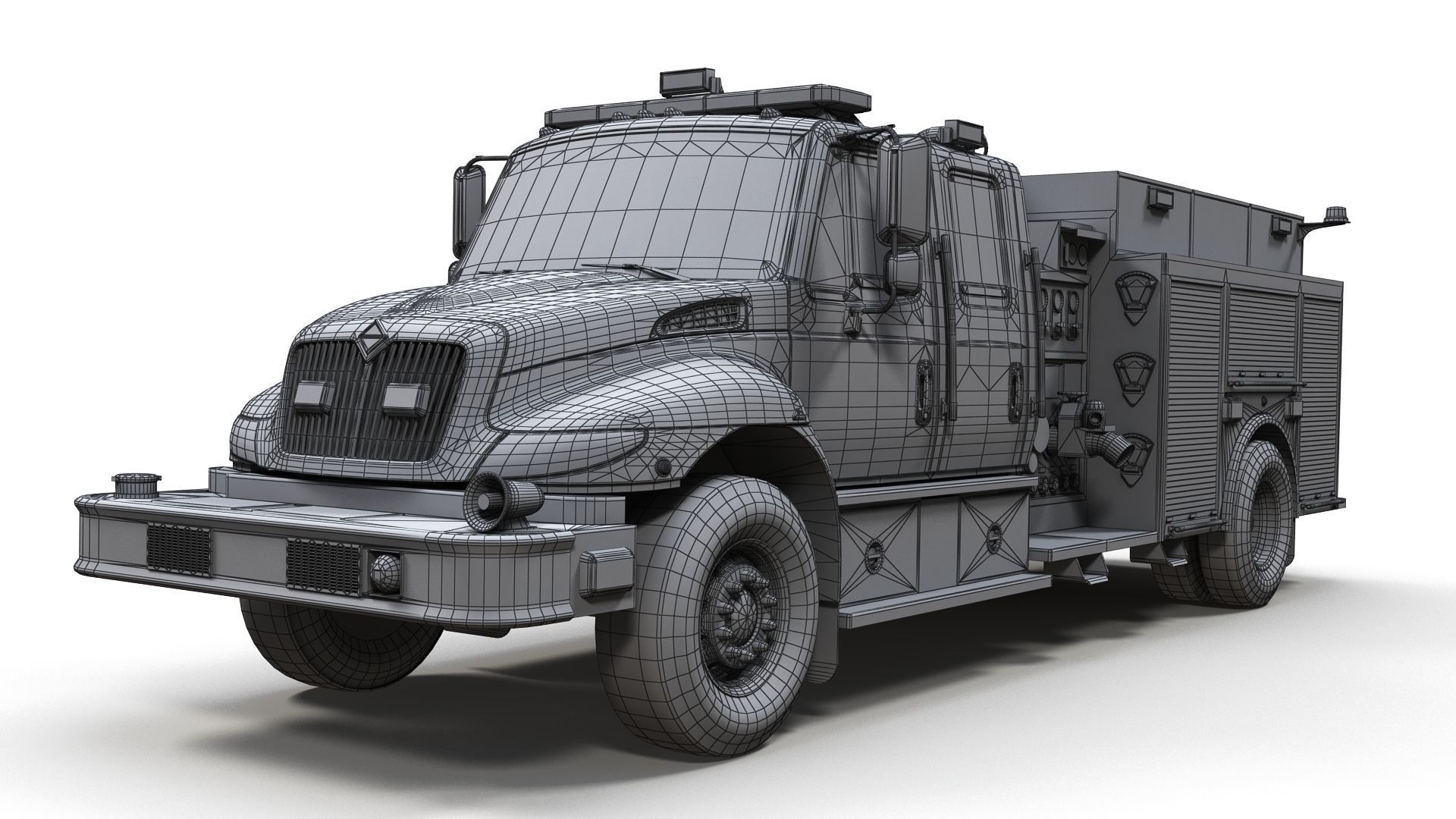 Durastar Crewcab Firetruck Low-poly 3D model_19