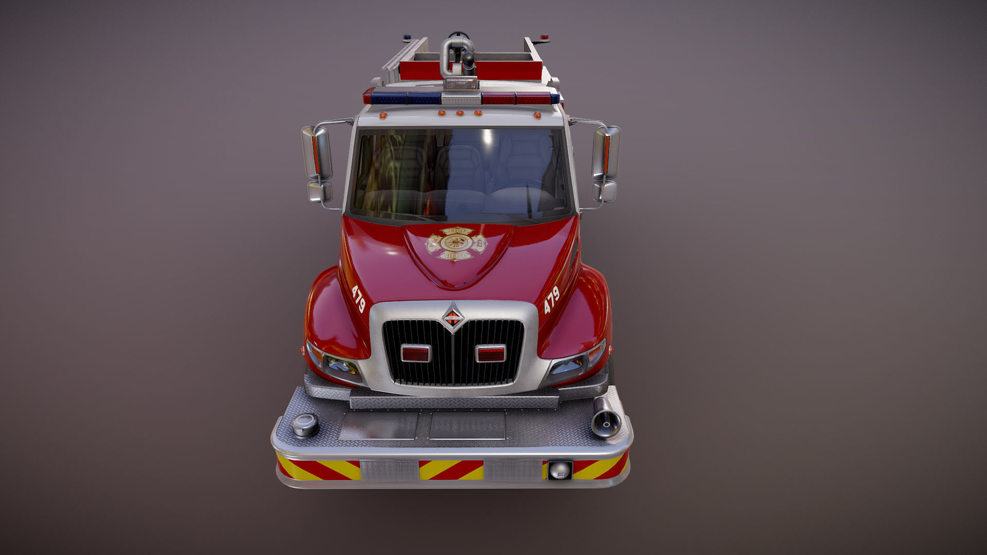 Durastar Crewcab Firetruck Low-poly 3D model_24
