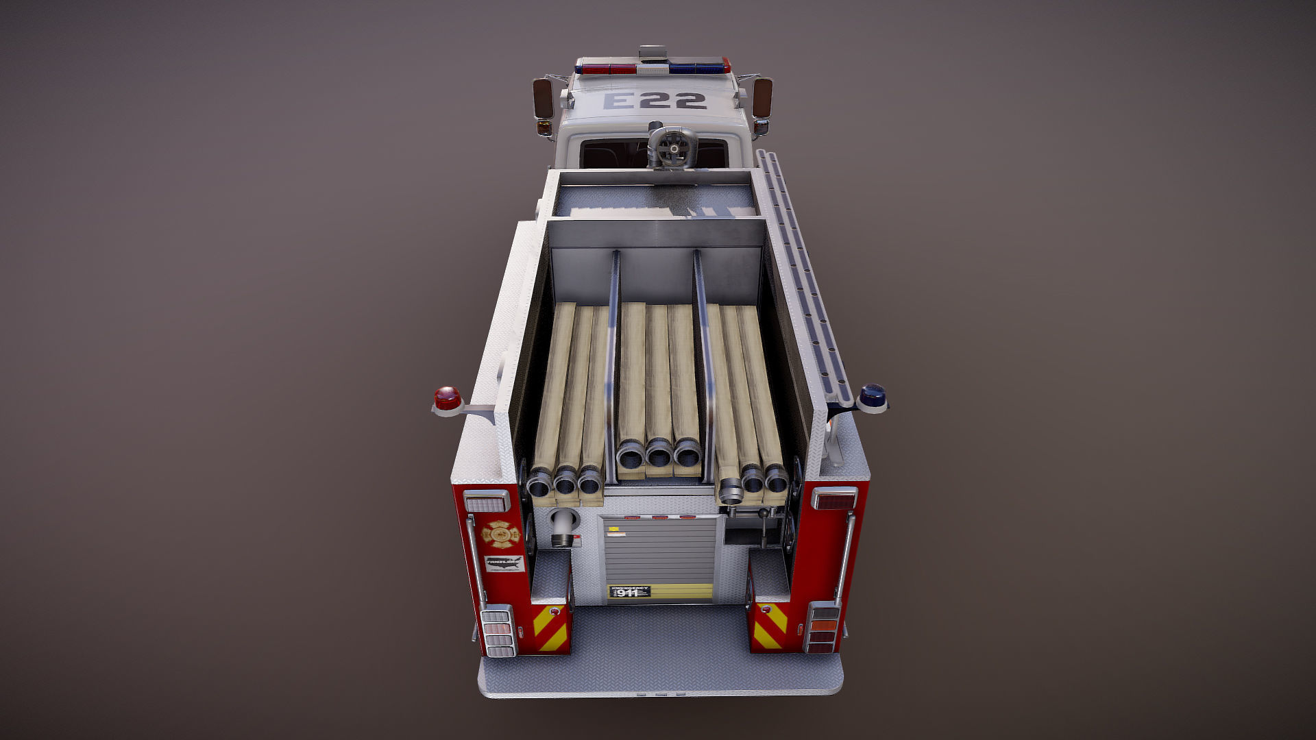 Durastar Crewcab Firetruck Low-poly 3D model_26