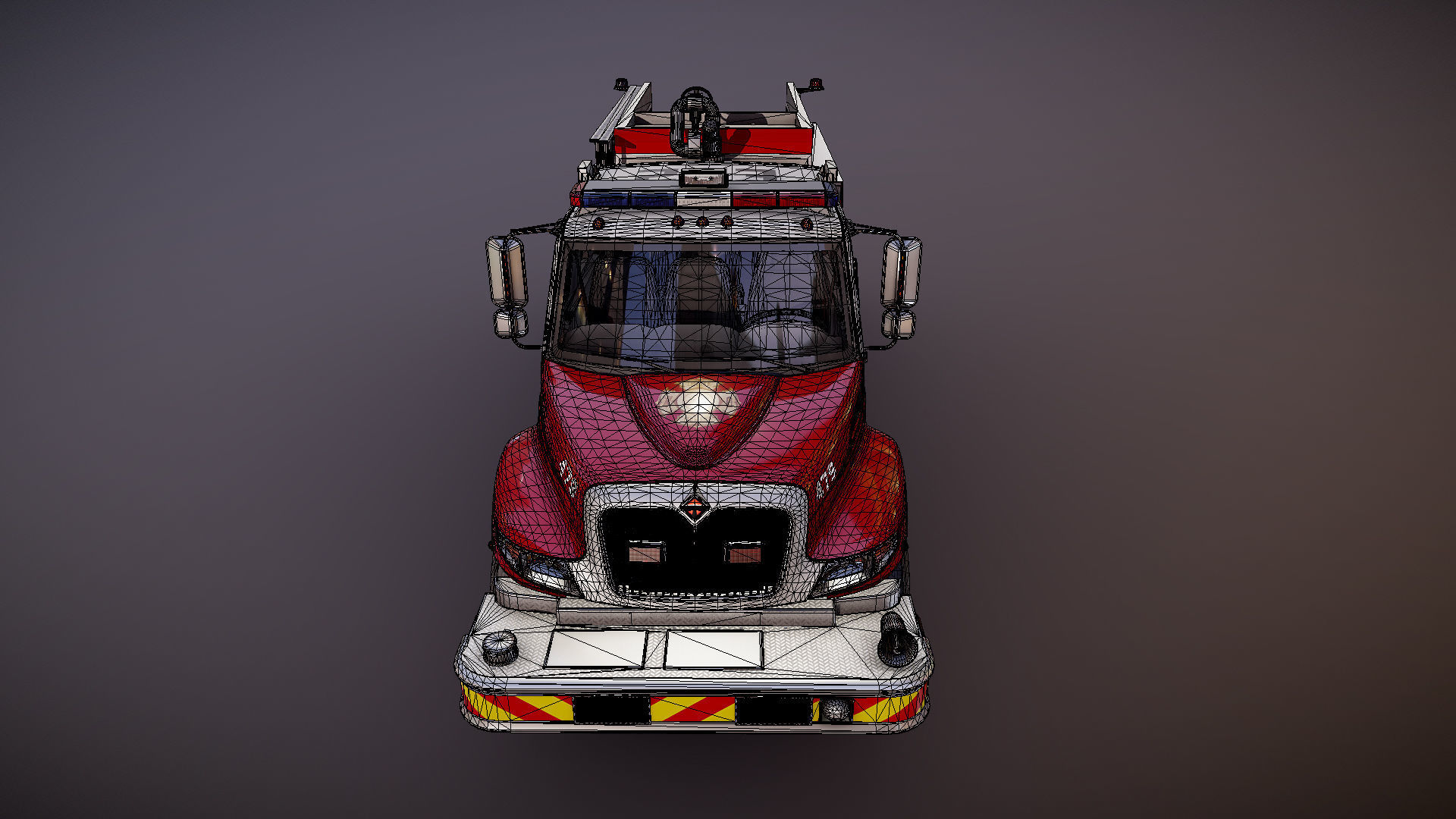 Durastar Crewcab Firetruck Low-poly 3D model_38