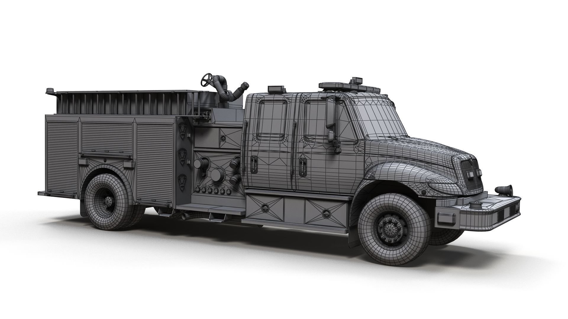 Durastar Crewcab Firetruck Low-poly 3D model_17
