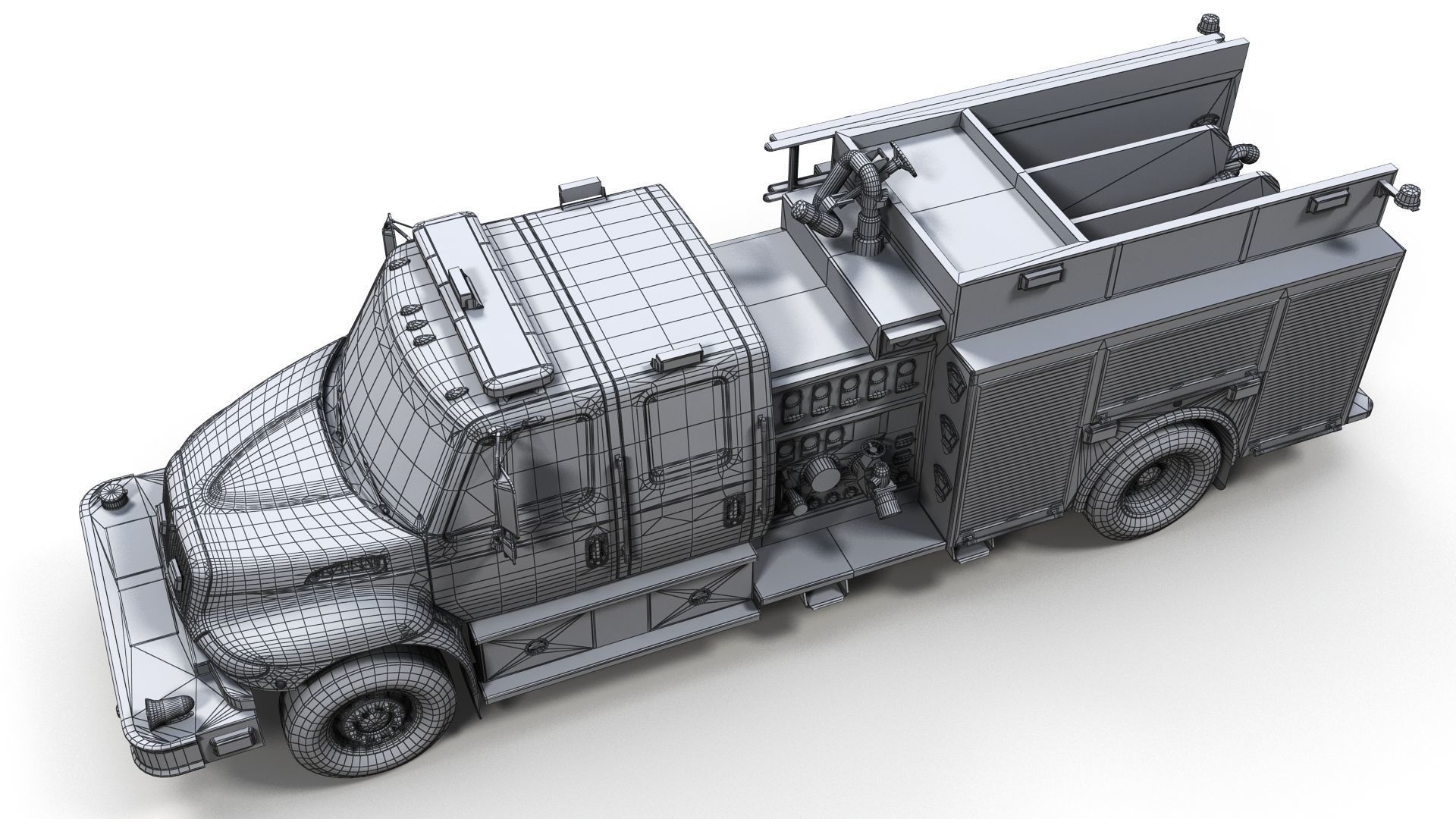 Durastar Crewcab Firetruck Low-poly 3D model_18