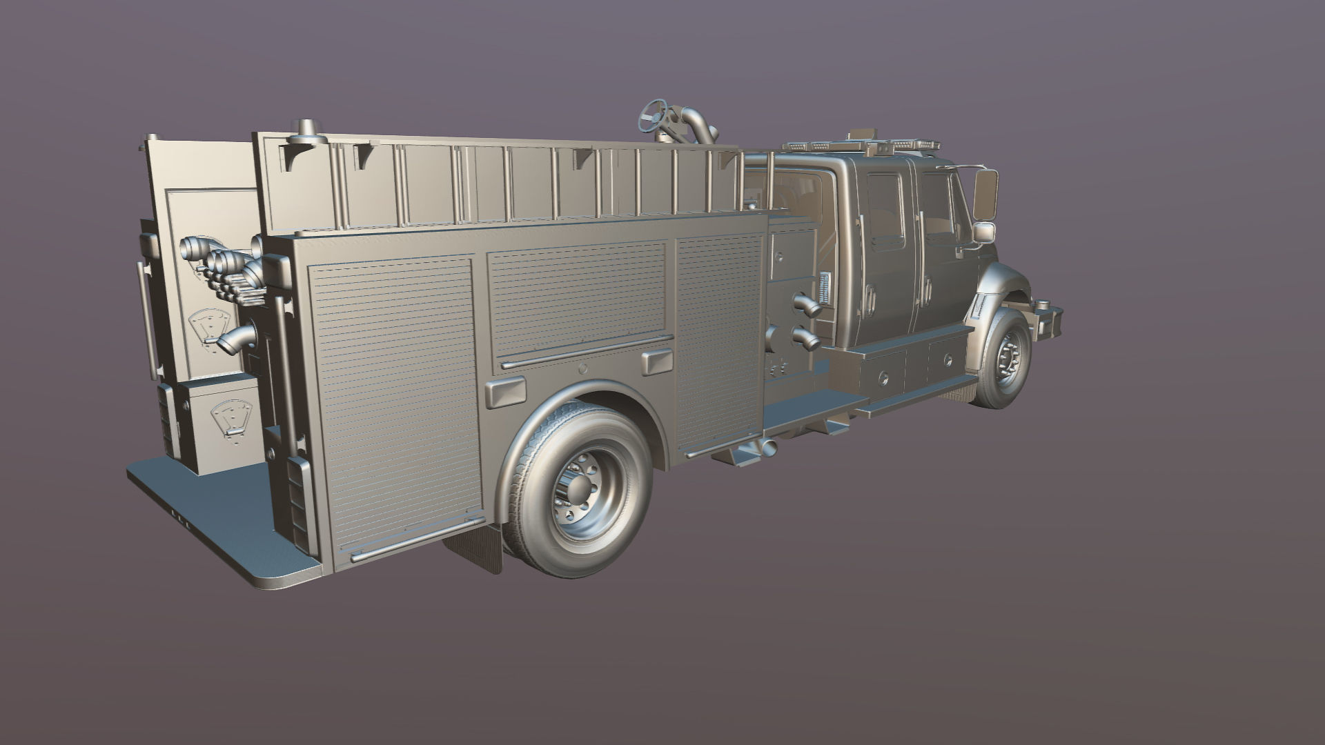 Durastar Crewcab Firetruck Low-poly 3D model_31