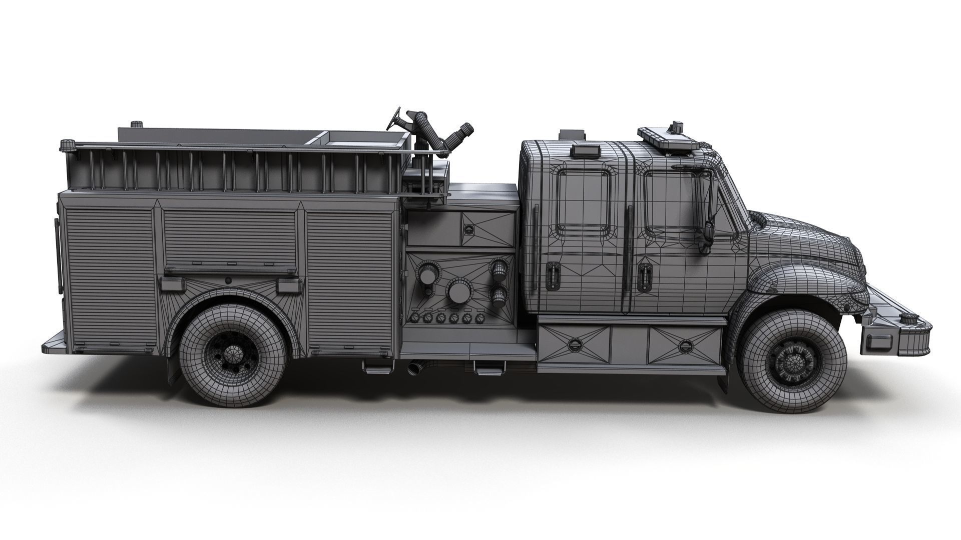 Durastar Crewcab Firetruck Low-poly 3D model_16