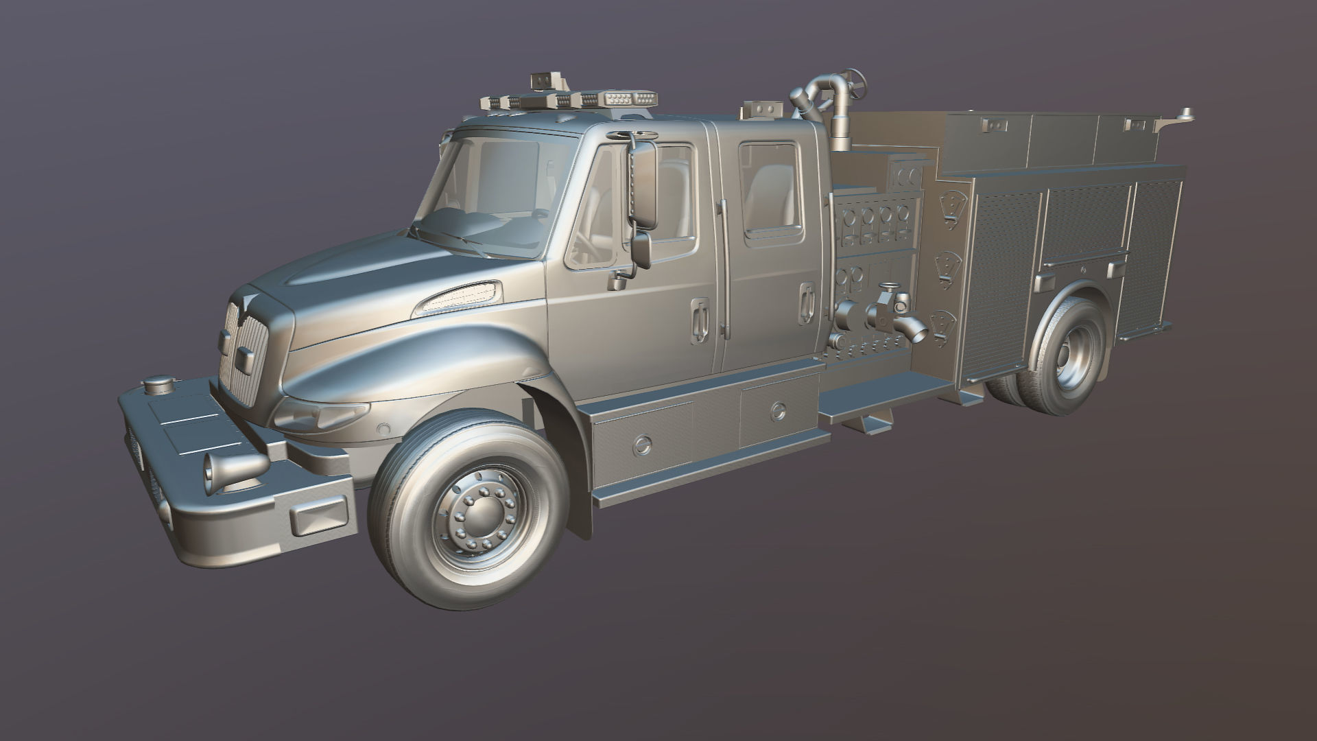 Durastar Crewcab Firetruck Low-poly 3D model_30