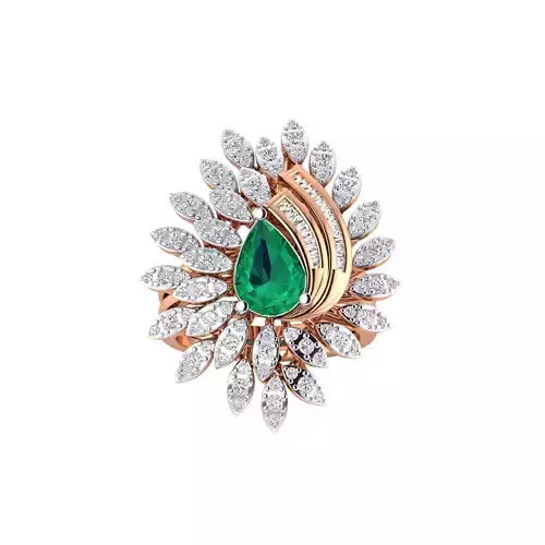 Women Coctail Ring STL OBJ FBX Renders Details