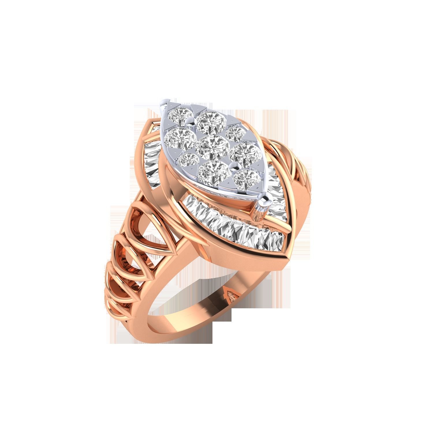 Women Wedding Engagement Ring STL OBJ FBX Renders Details 3D print model_2