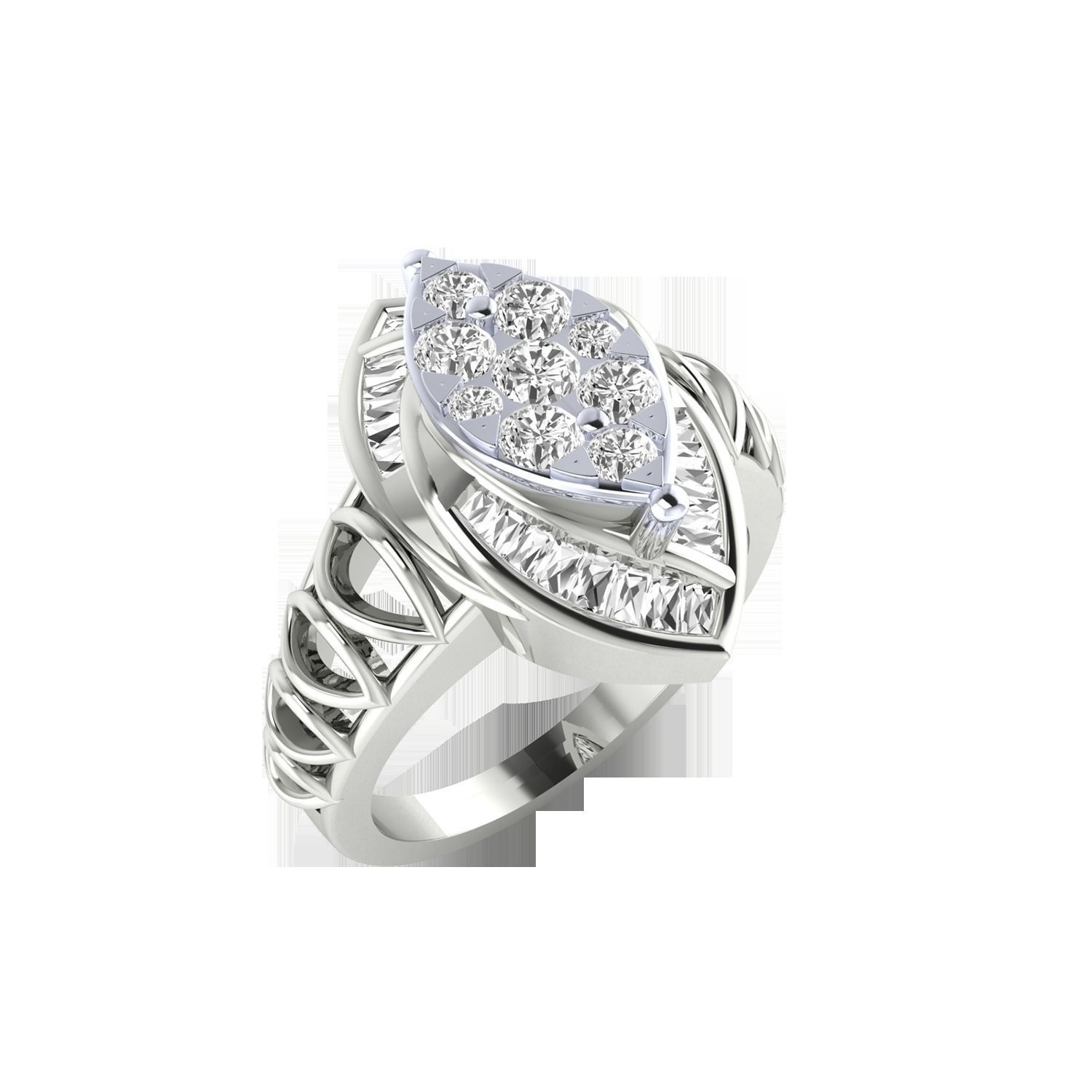 Women Wedding Engagement Ring STL OBJ FBX Renders Details 3D print model_9