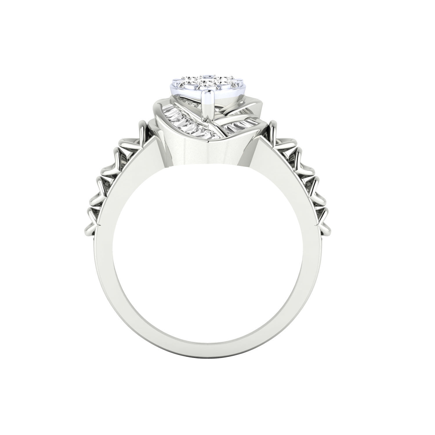 Women Wedding Engagement Ring STL OBJ FBX Renders Details 3D print model_14