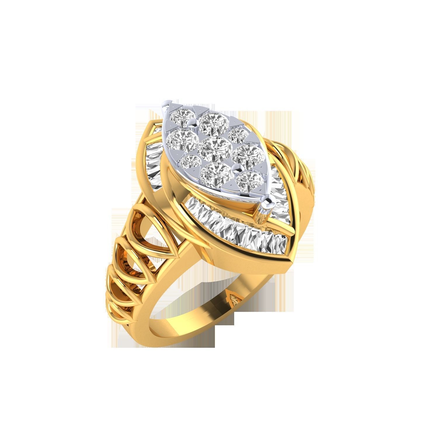 Women Wedding Engagement Ring STL OBJ FBX Renders Details 3D print model_17