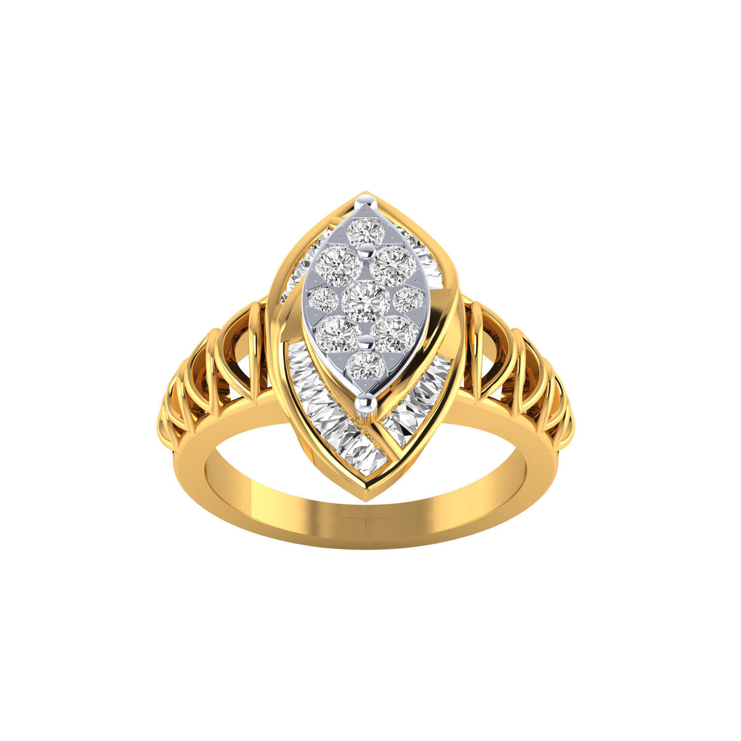 Women Wedding Engagement Ring STL OBJ FBX Renders Details 3D print model_20