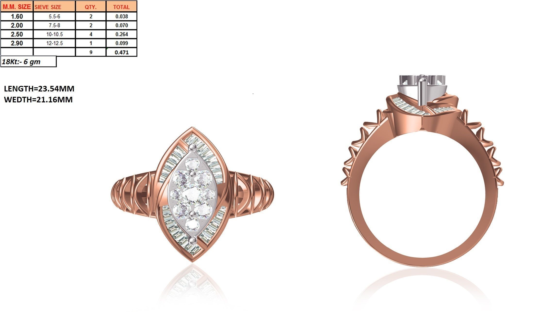 Women Wedding Engagement Ring STL OBJ FBX Renders Details 3D print model_24