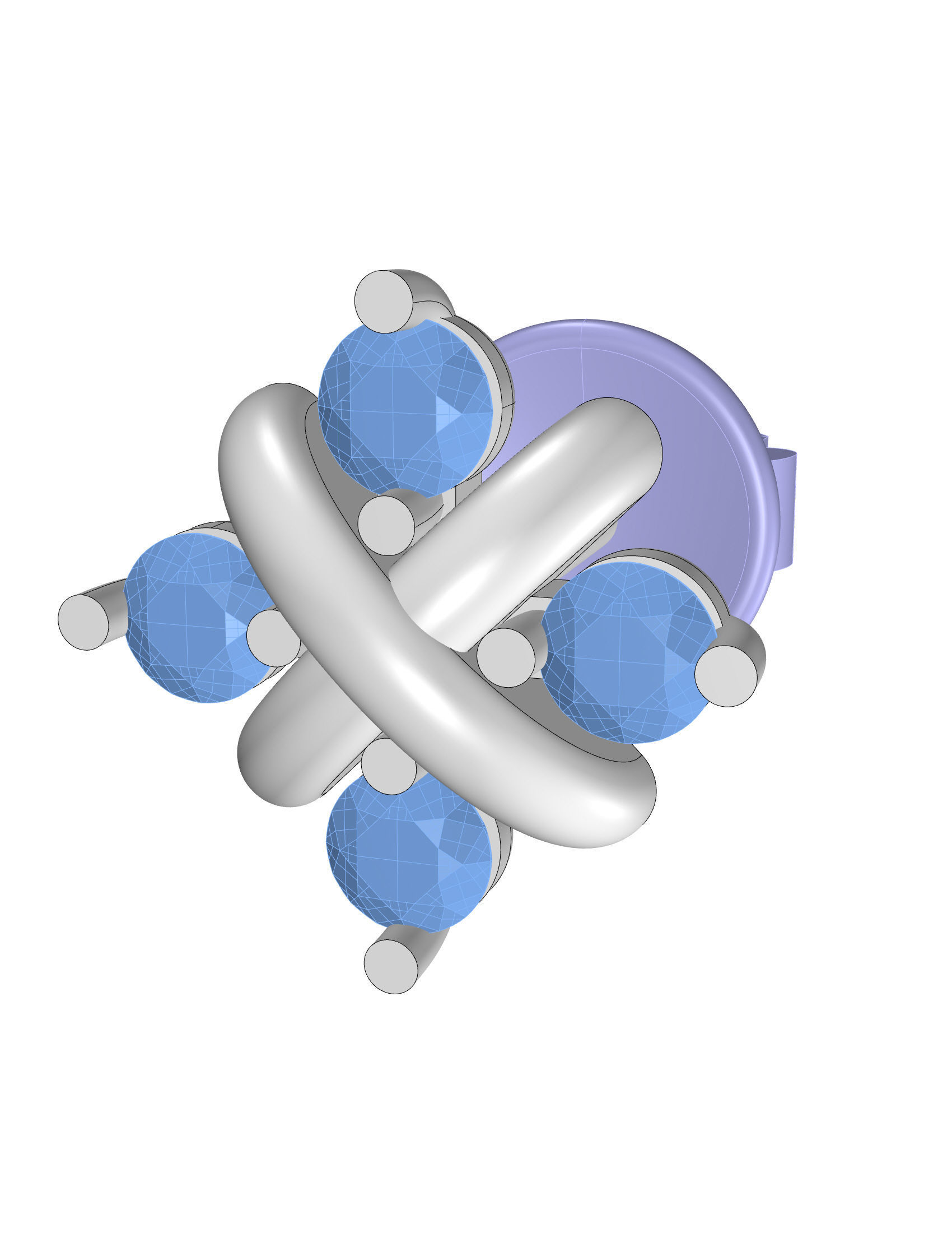 Fashion puset earrings by Tiffany Co 3D print model_3