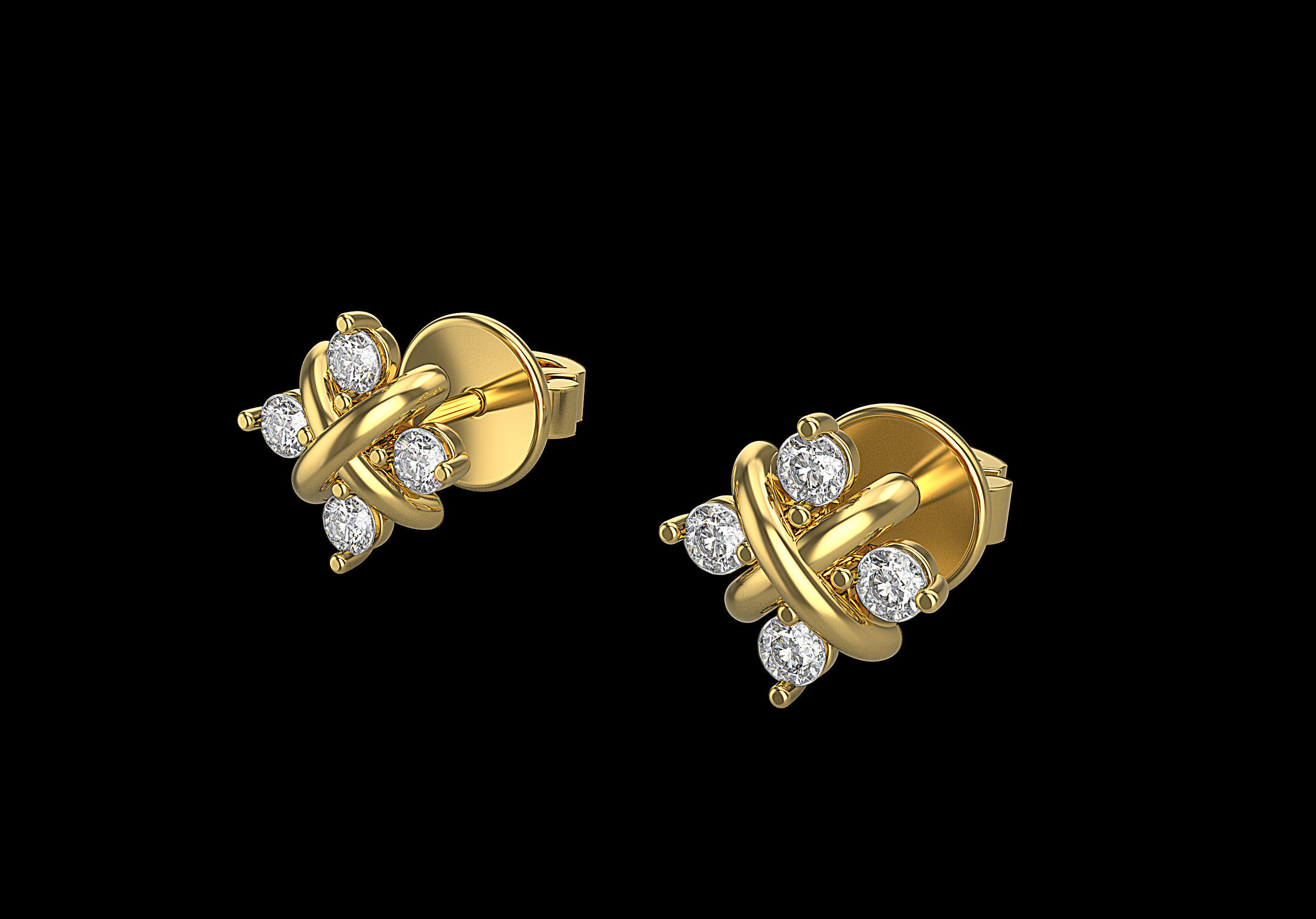 Fashion puset earrings by Tiffany Co 3D print model_7