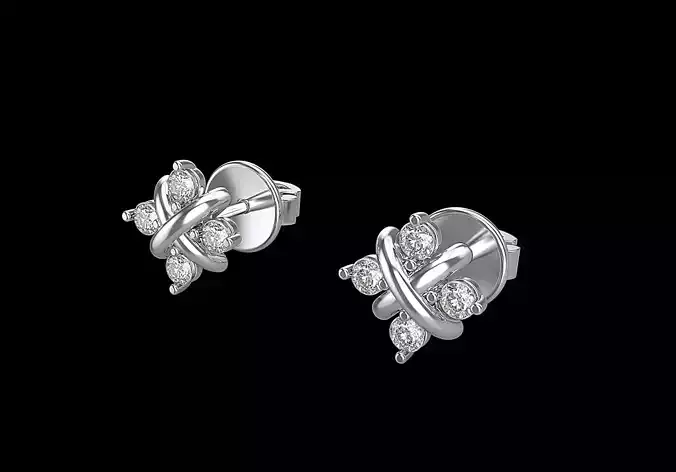 Fashion puset earrings by Tiffany Co 3D print model Fashion puset earrings by Tiffany Co 3D print model