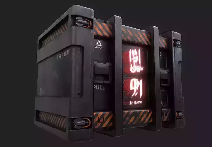 3D Low-Poly Sci-Fi Box with Hologram