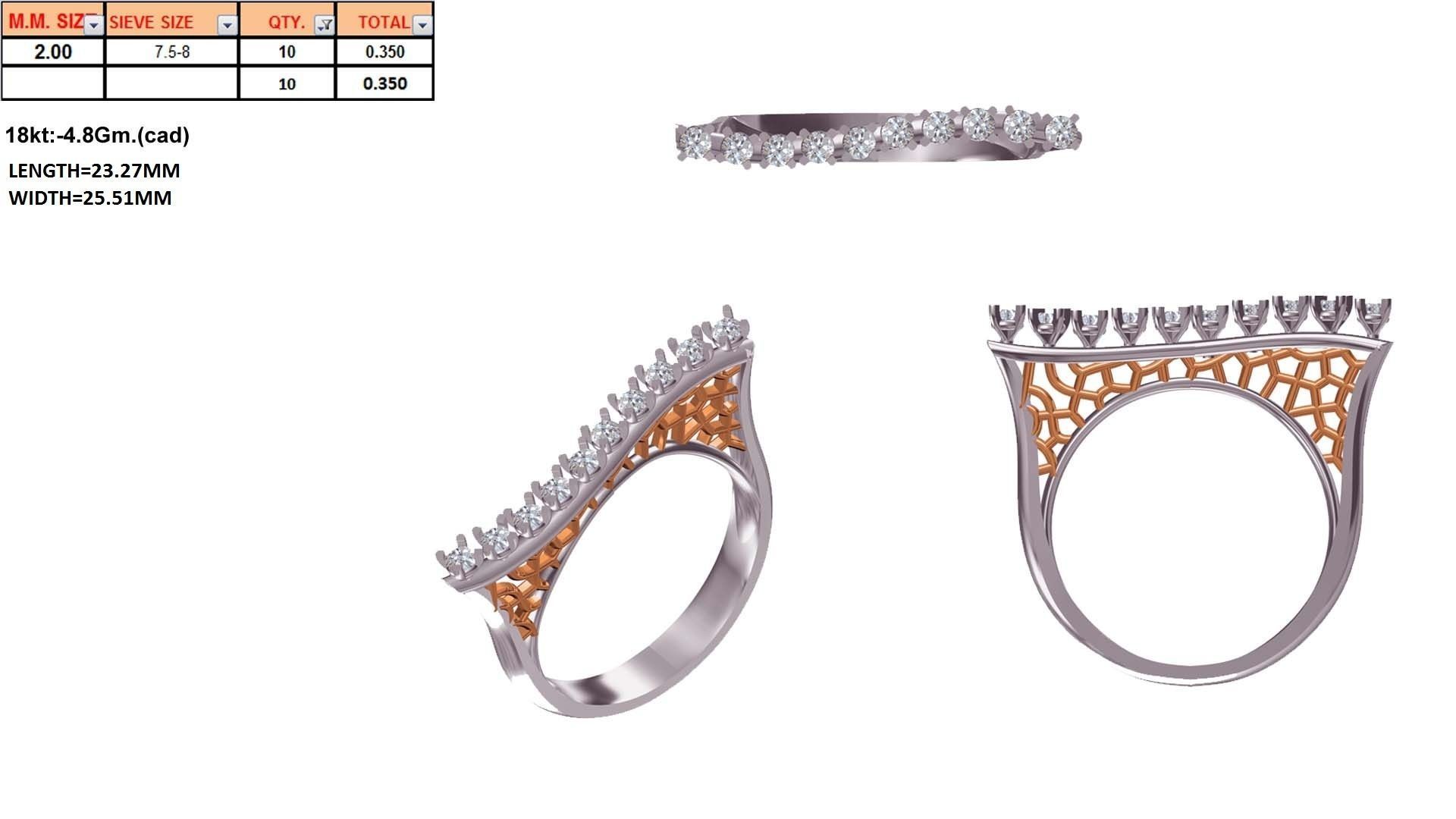 Women Wedding Engagement Ring STL OBJ FBX Renders Details 3D print model_25
