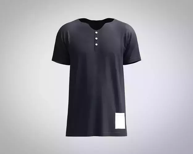 T-Shirt with Button 3D model