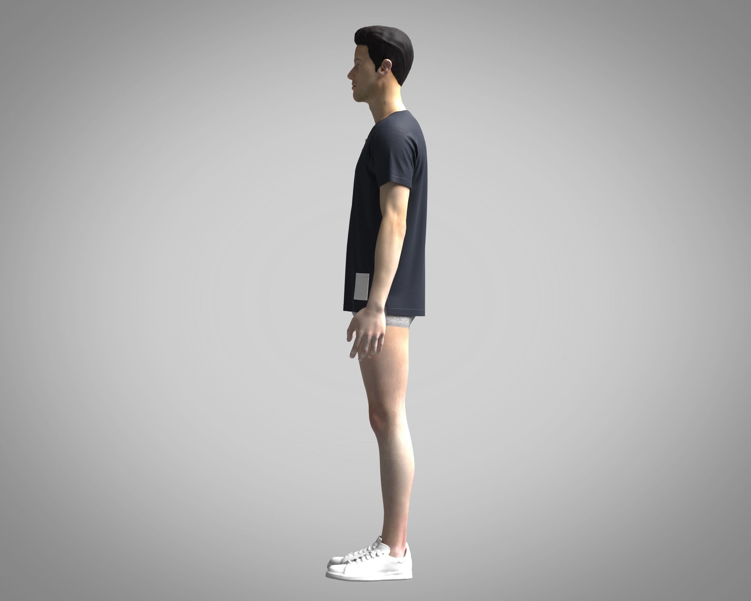 T-Shirt with Button 3D model_3