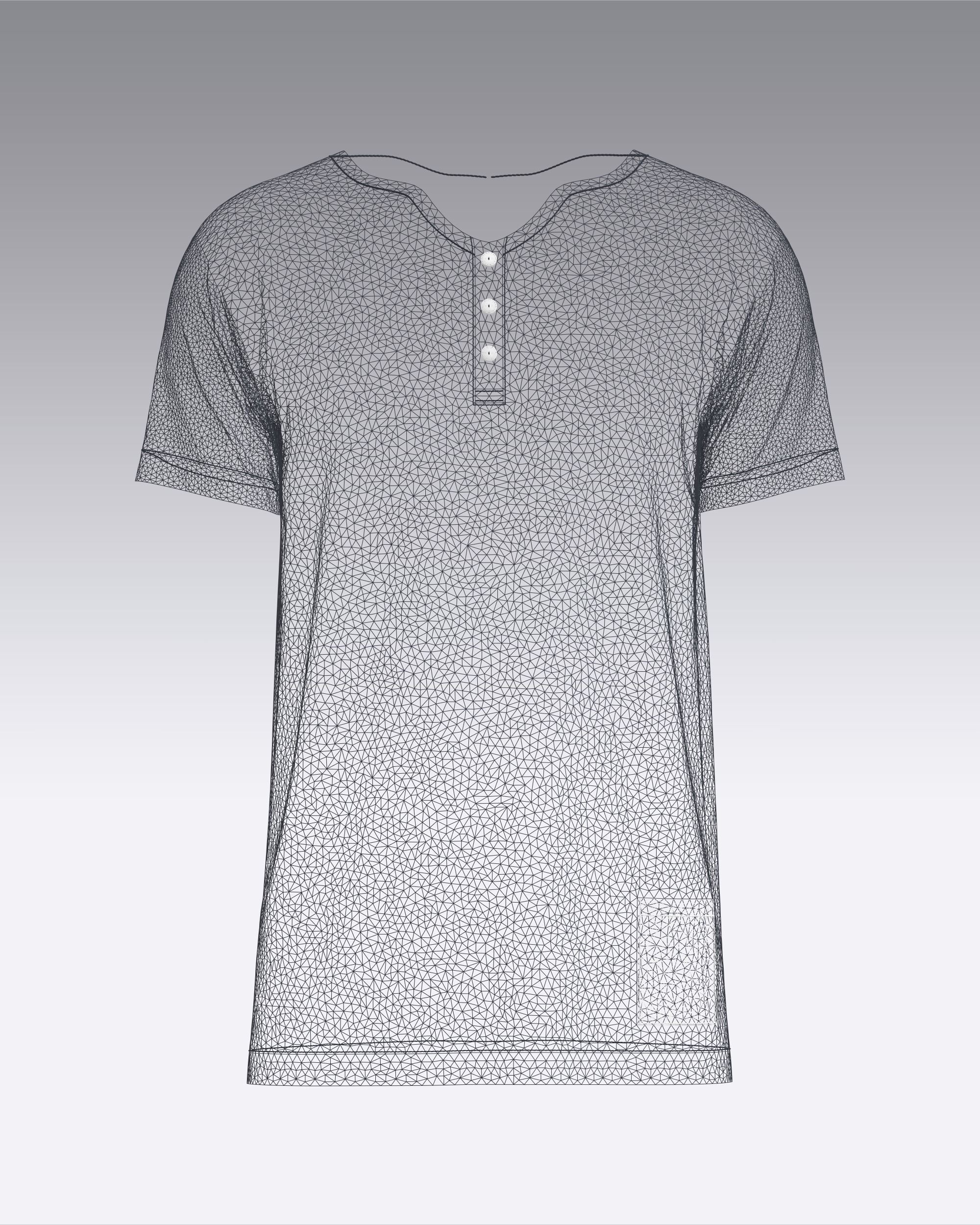 T-Shirt with Button 3D model_12