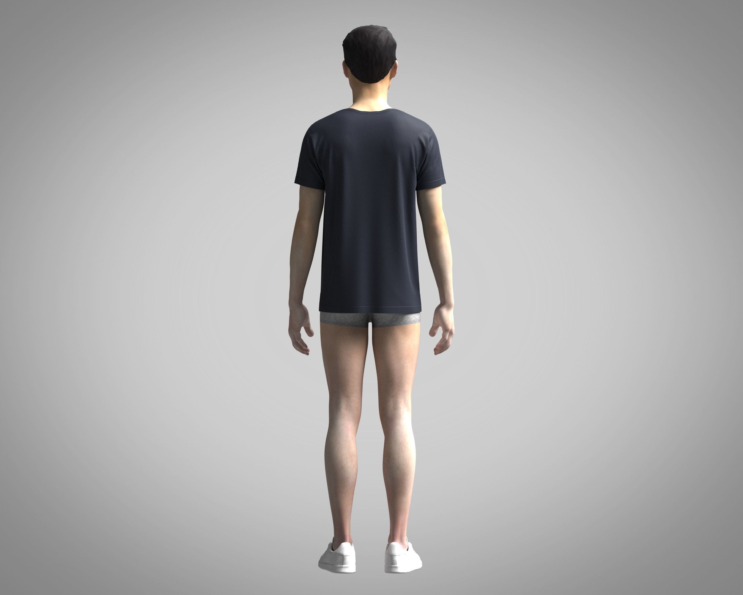 T-Shirt with Button 3D model_2