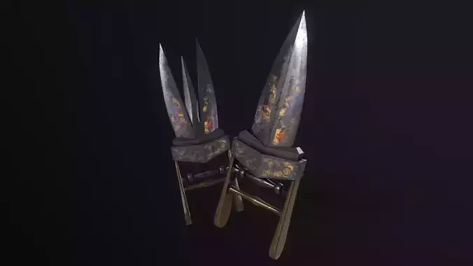 Scissor Katar - An Indian Push-Dagger Low-poly 3D model