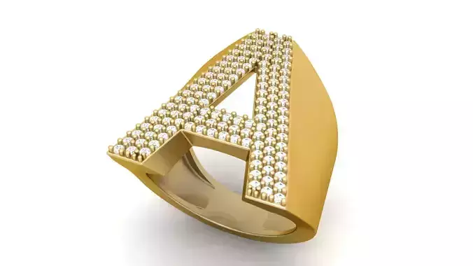 A Letter Diamond Ring 