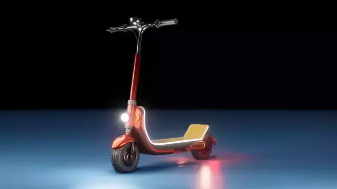 Red retro modern electric scooter