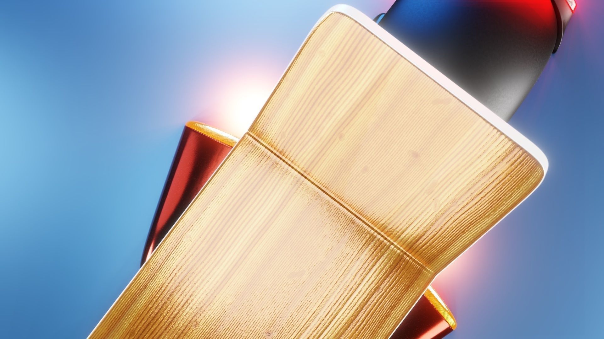 Red retro modern electric scooter 3D model_14