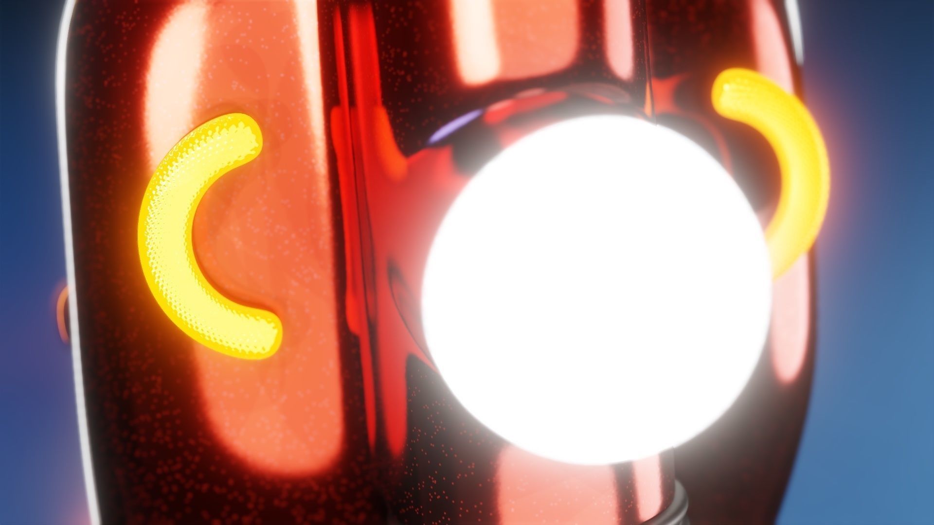 Red retro modern electric scooter 3D model_9