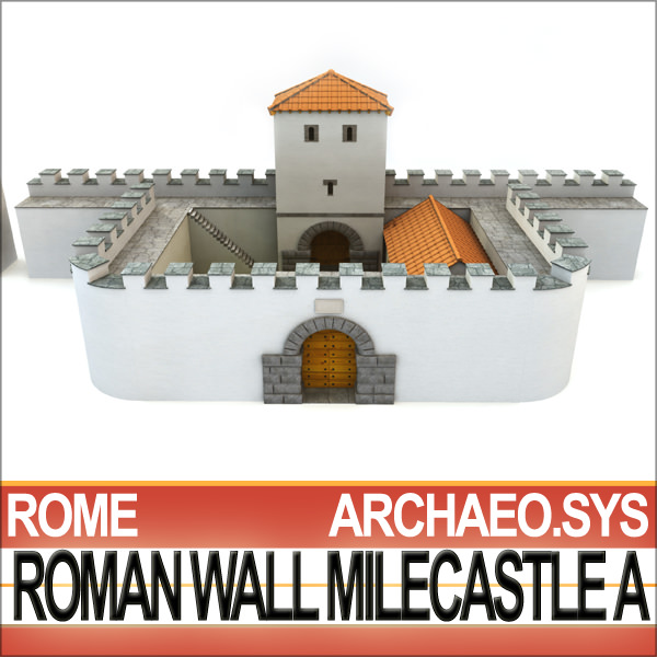 Ancient Roman Mile Castle A 3D model_4