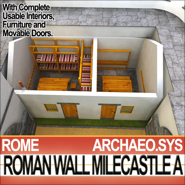 Ancient Roman Mile Castle A 3D model_9