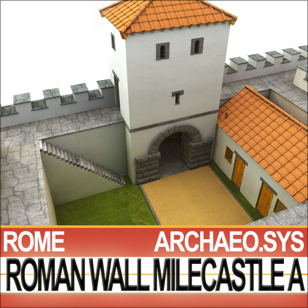 Ancient Roman Mile Castle A 3D model_8