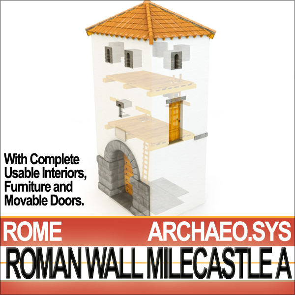 Ancient Roman Mile Castle A 3D model_14
