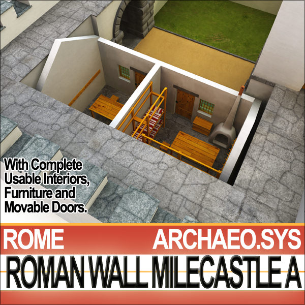 Ancient Roman Mile Castle A 3D model_11