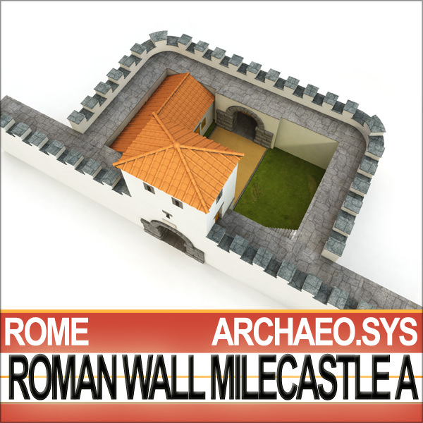 Ancient Roman Mile Castle A 3D model_5