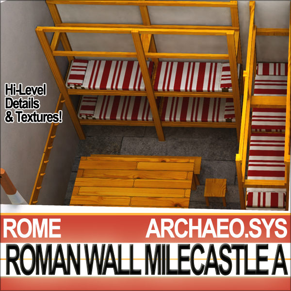 Ancient Roman Mile Castle A 3D model_10