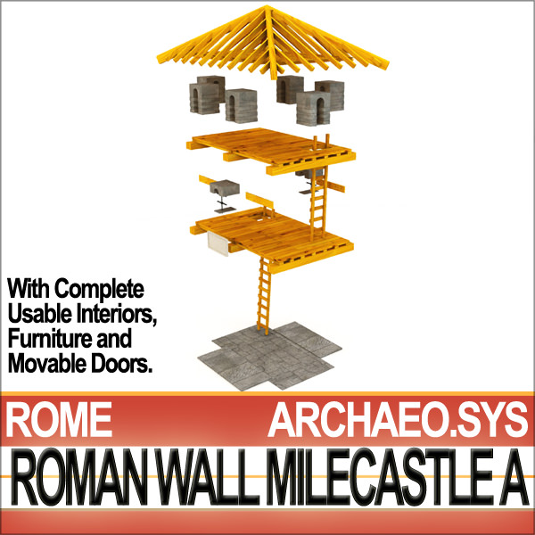 Ancient Roman Mile Castle A 3D model_15