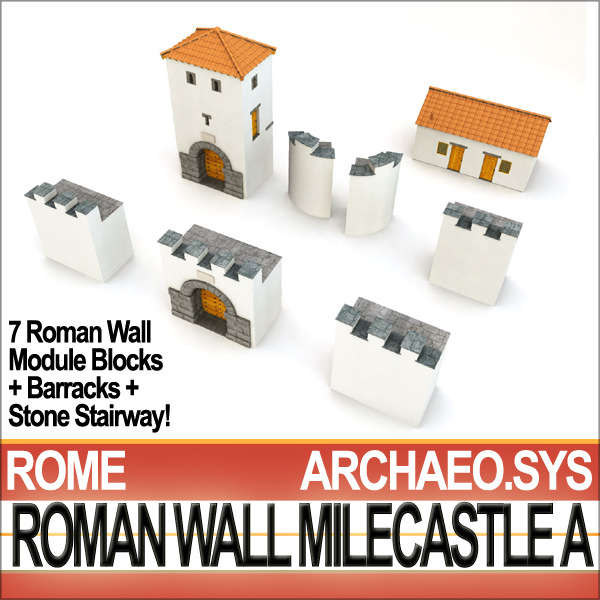 Ancient Roman Mile Castle A 3D model_24