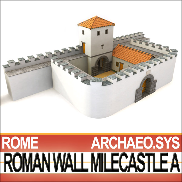 Ancient Roman Mile Castle A 3D model_1