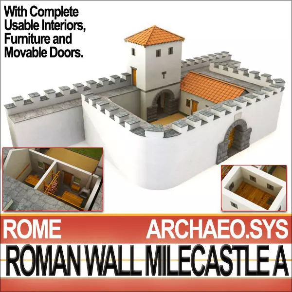 Ancient Roman Mile Castle A 3D model_0
