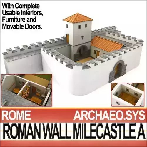 Ancient Roman Mile Castle A 3D model