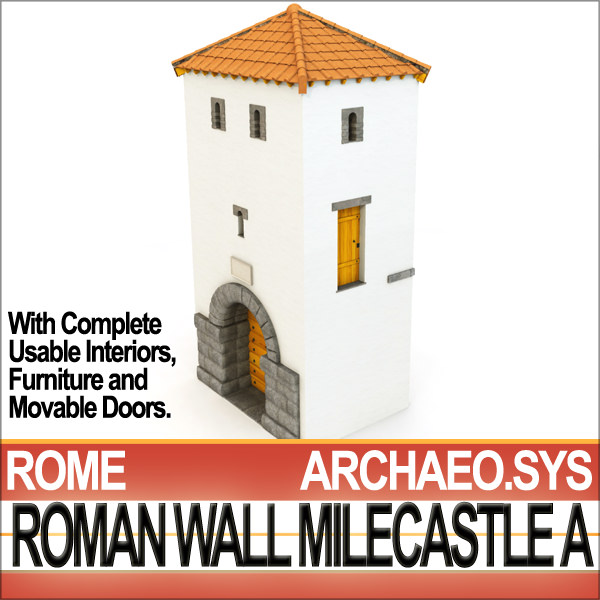 Ancient Roman Mile Castle A 3D model_13